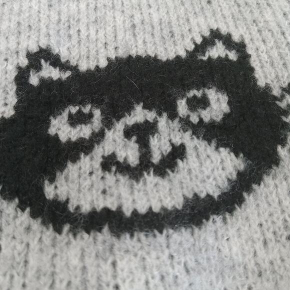 Cardigan Juniors Xxxl 21 Gray Black Cat Print Knit Open Front Fuzzy Sweater 1x2x - Picture 5 of 10